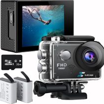 WiFi Sports Camera 4xZoom Action Camera 40m/131ft Underwater Waterproof with 2 X1050 mAh Batteries and Multi-Function (A7pro)